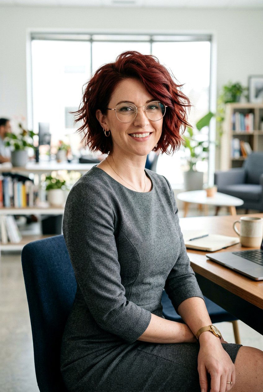 Chin Length Textured Bob - 20 professional hairstyle for women with glasses - 20 professional hairstyle for women with glasses