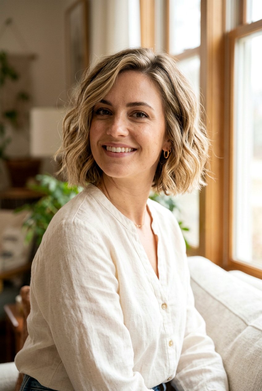 Chin Length Wavy Textured Bob - 20 textured chin length bob - 20 textured chin length bob