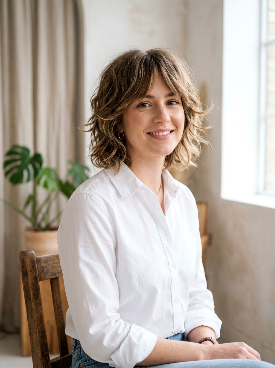 Chin Length Wavy Wolf Cut - 20 wavy wolf cut for mature women - 20 wavy wolf cut for mature women