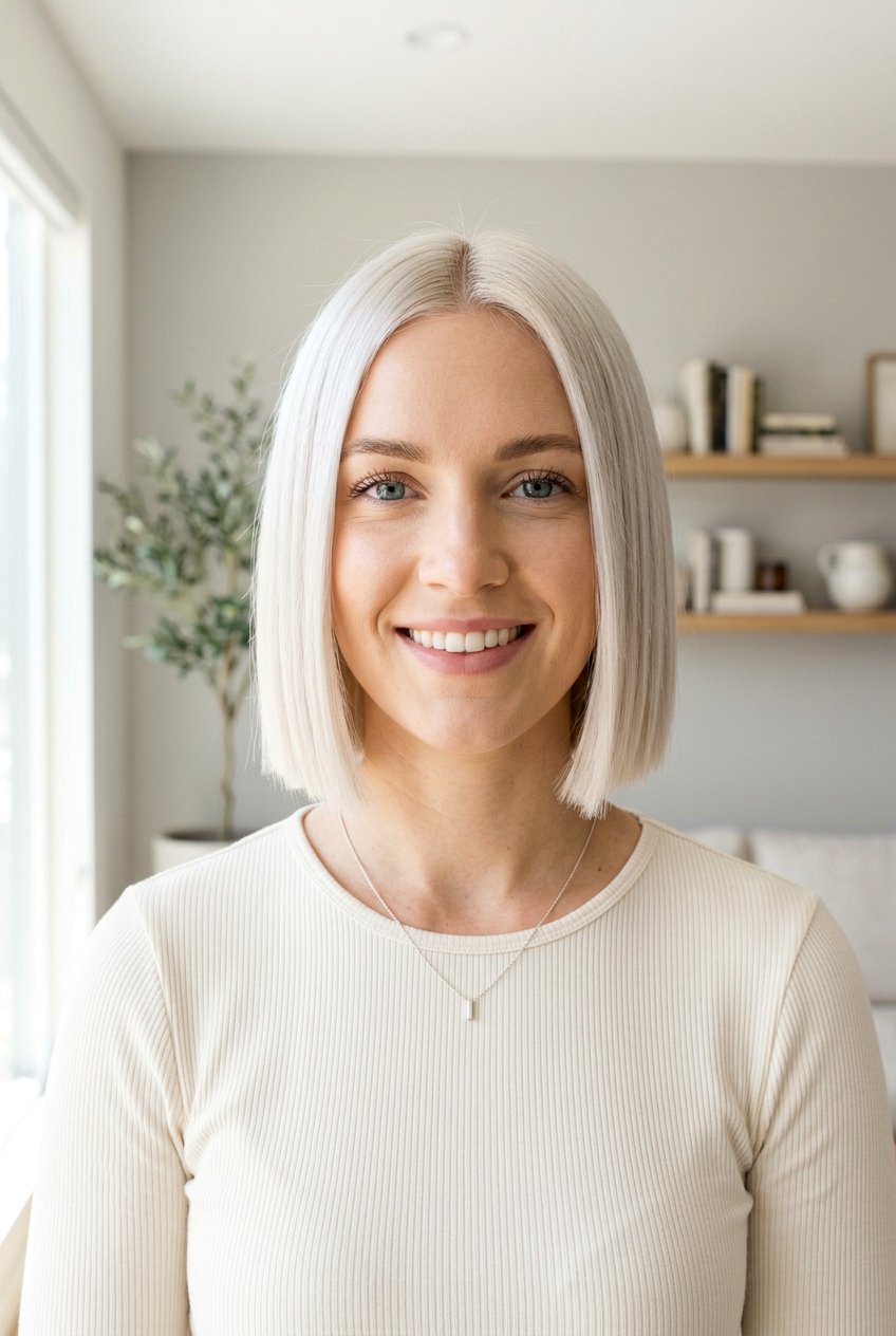 Chin length blunt bob for fine hair - 20 blunt cut for damaged ends - 20 blunt cut for damaged ends