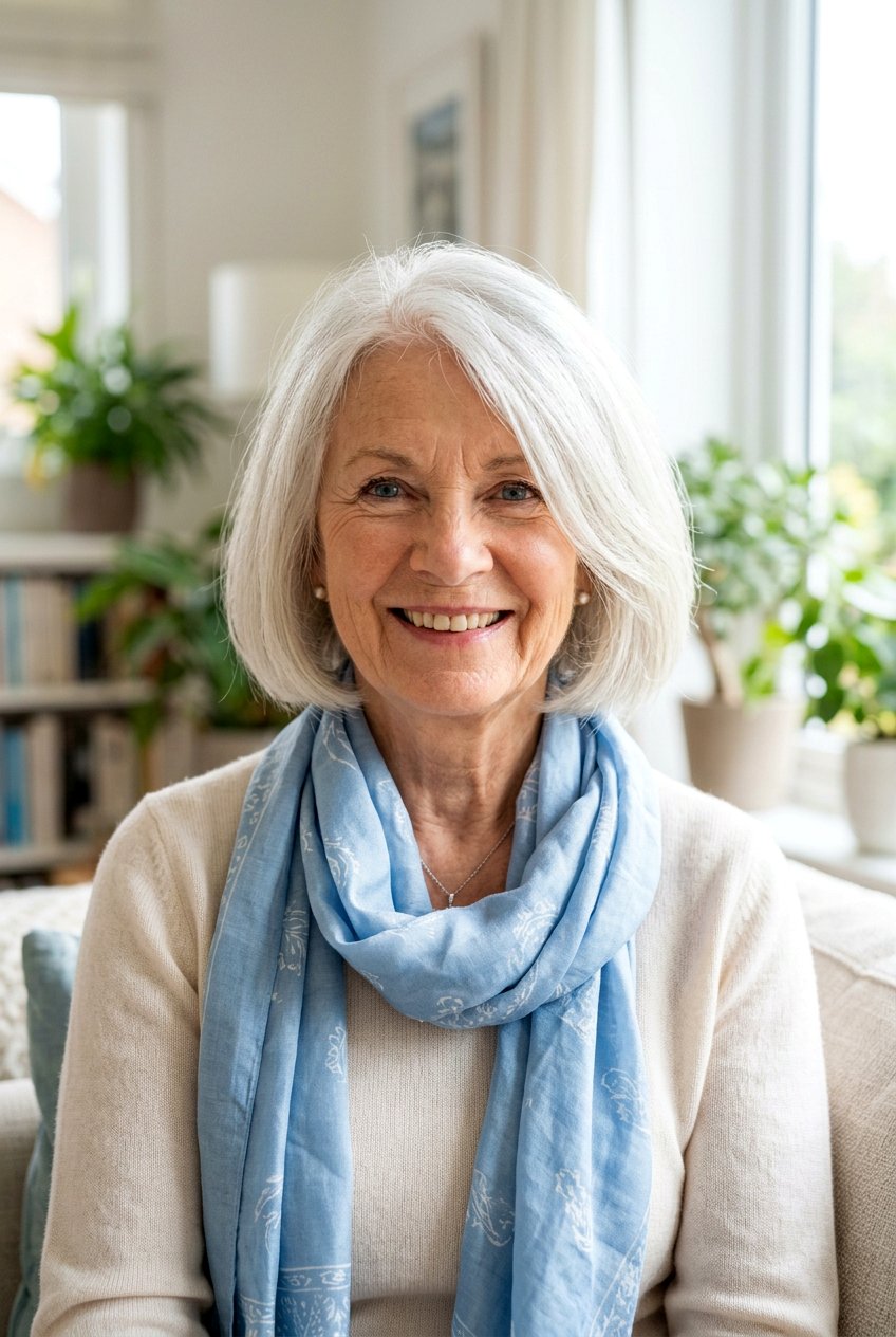 Chin length bob for gray hair - 20 elegant chin length bob for older women - 20 elegant chin length bob for older women