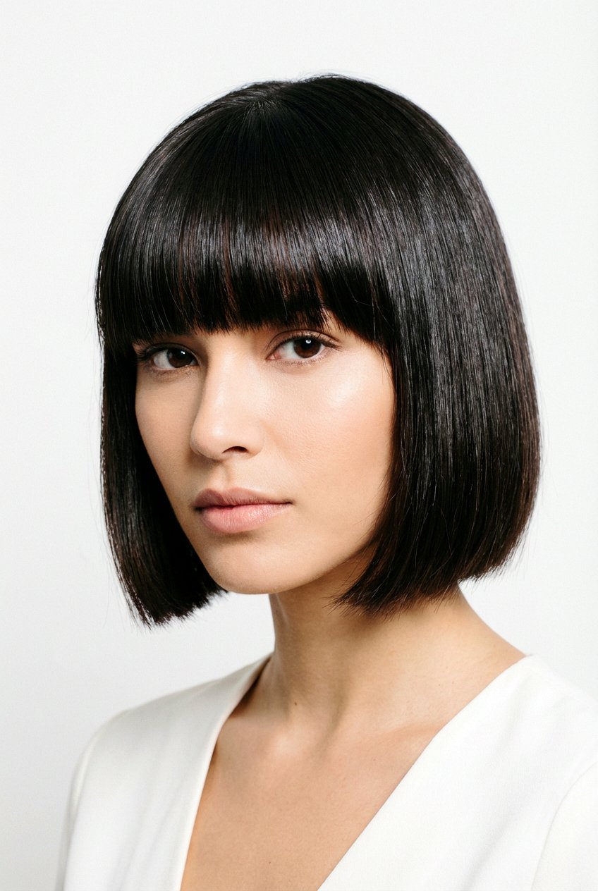 Chin length bob with bangs - 20 chin length bob haircut - 20 chin length bob haircut