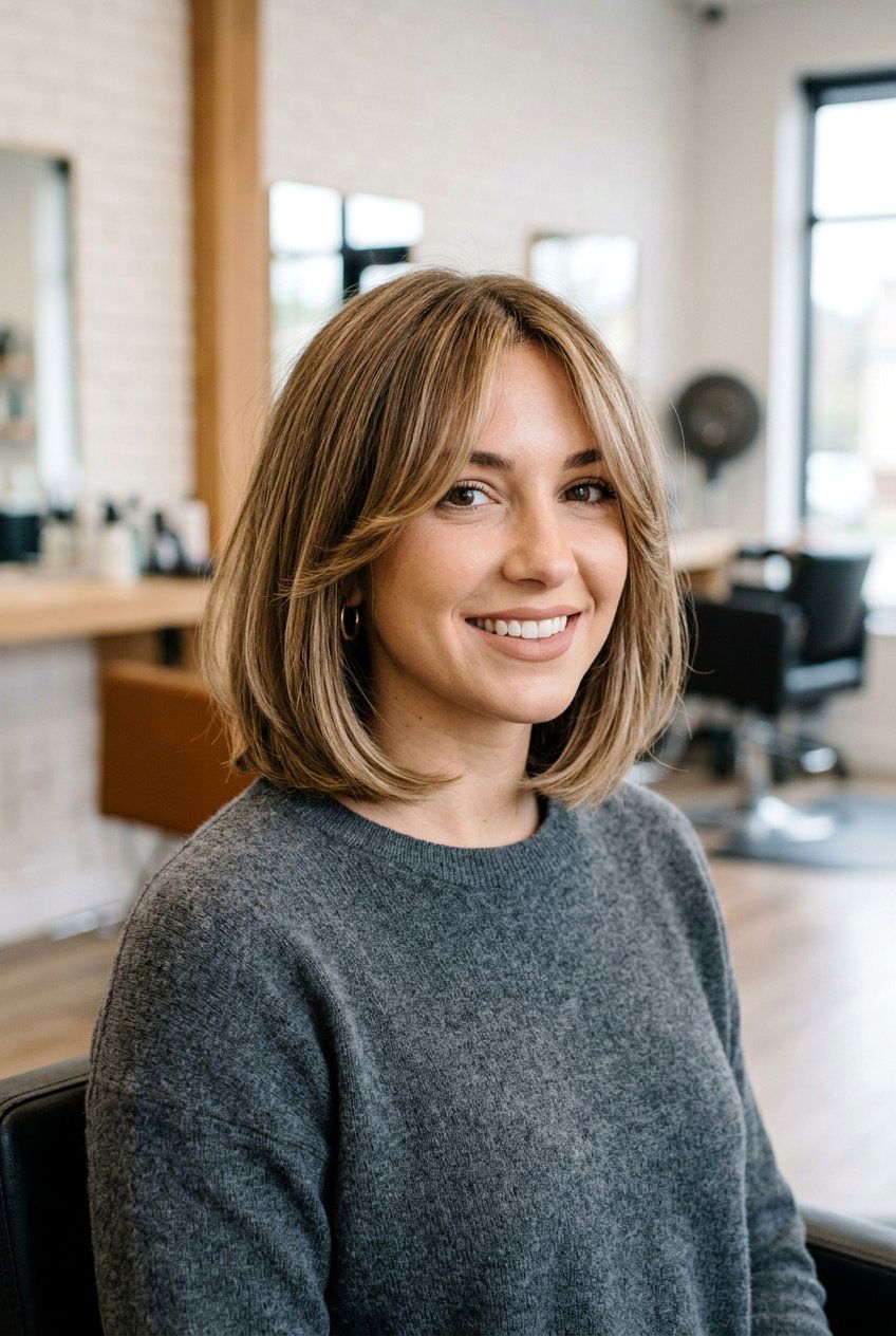 Chin length bob with curtain bangs - 20 chin length bob haircut - 20 chin length bob haircut