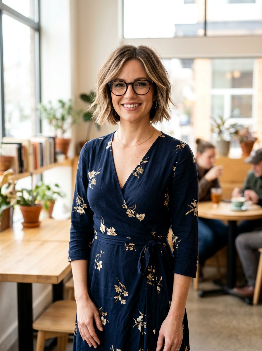 Chin length layered bob - 20 short layered cut for women with glasses - 20 short layered cut for women with glasses