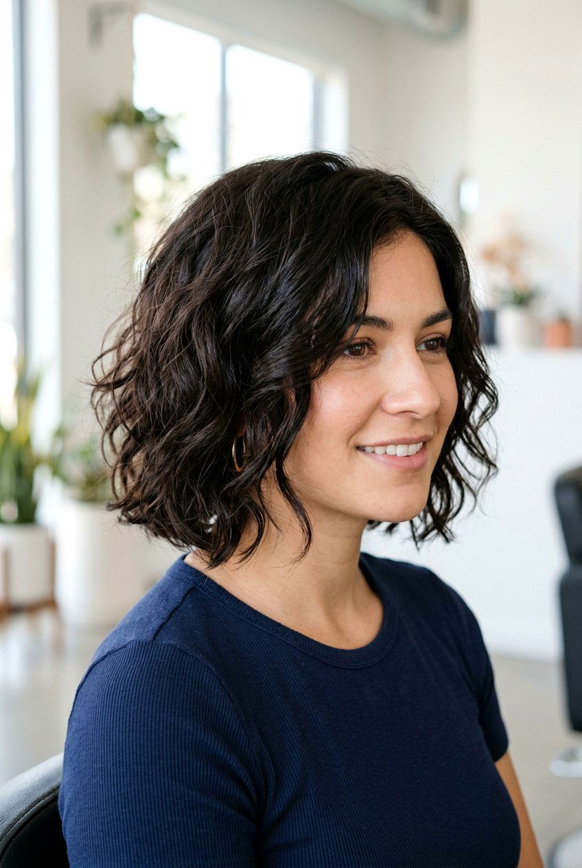 Chin length wavy bob - 20 short wavy hairstyles - 20 short wavy hairstyles