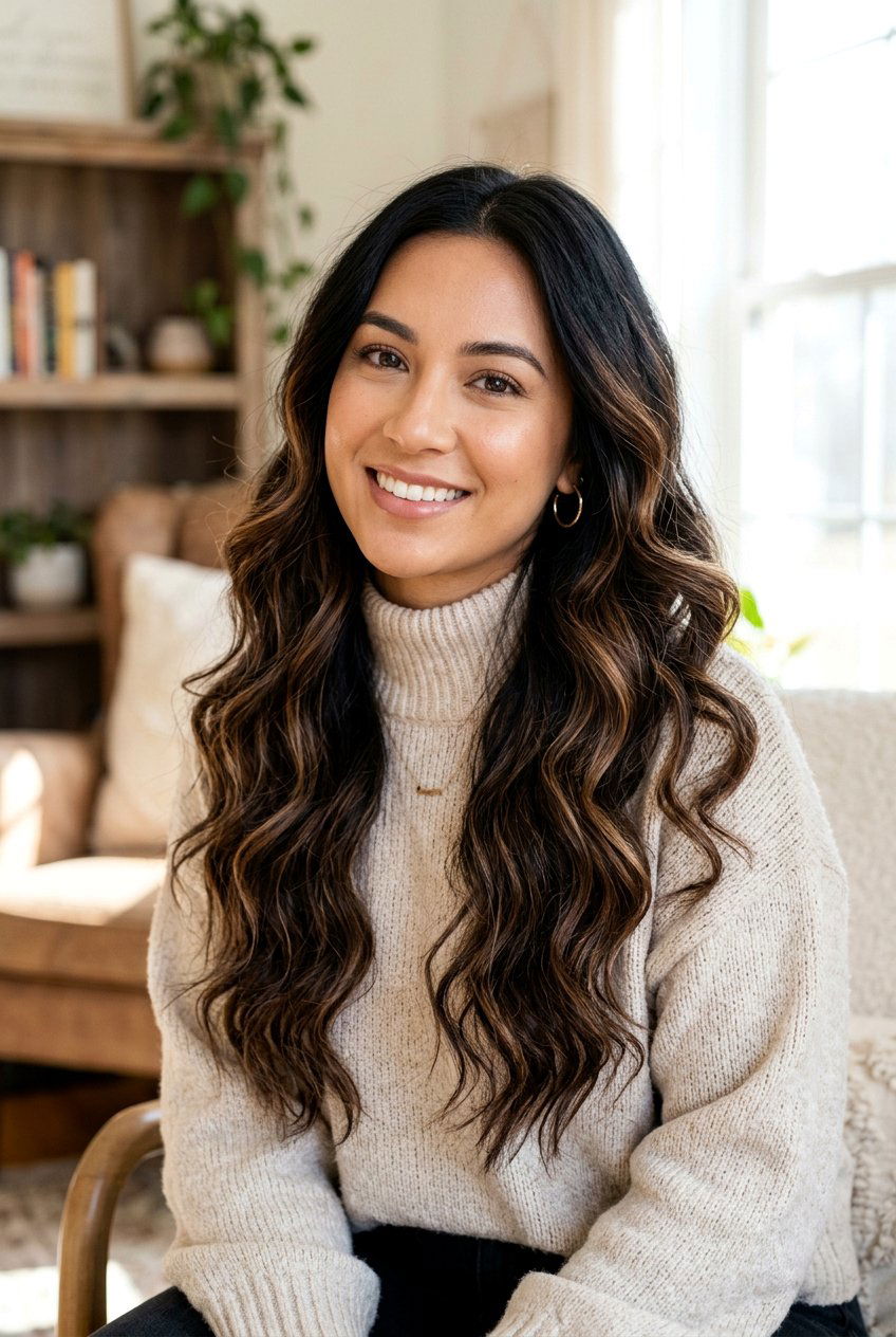 Chocolate Balayage On Black Hair - 20 dimensional black hair color - 20 dimensional black hair color