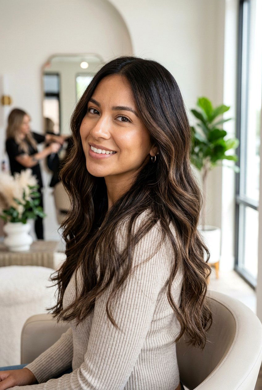 Chocolate Brown Balayage Long Hair - 20 balayage for long hair - 20 balayage for long hair