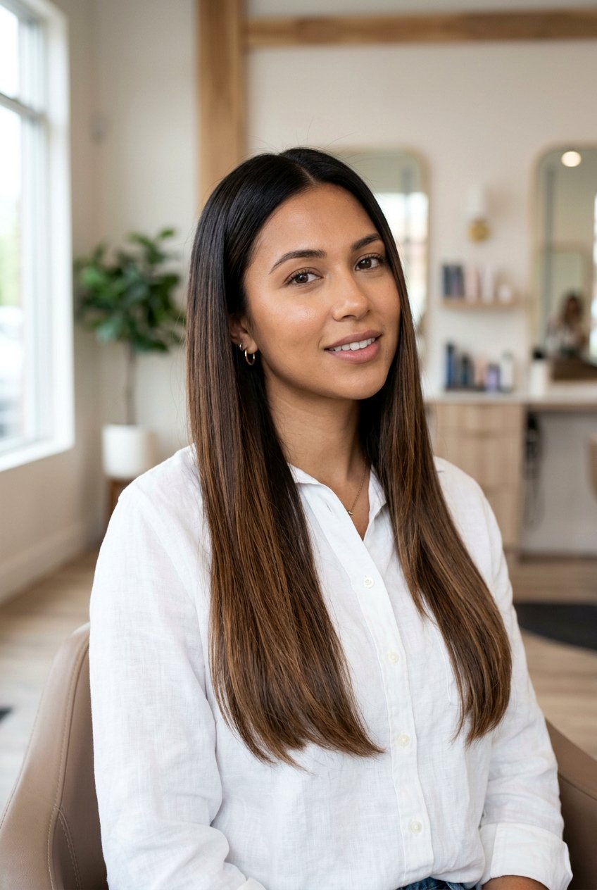 Chocolate Brown Balayage on Straight Hair - 20 chocolate brown balayage - 20 chocolate brown balayage
