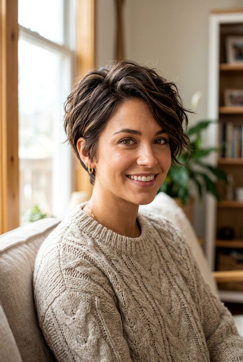 Chocolate Brown Pixie Cut - 20 brunette pixie hair color ideas - 20 brunette pixie hair color ideas