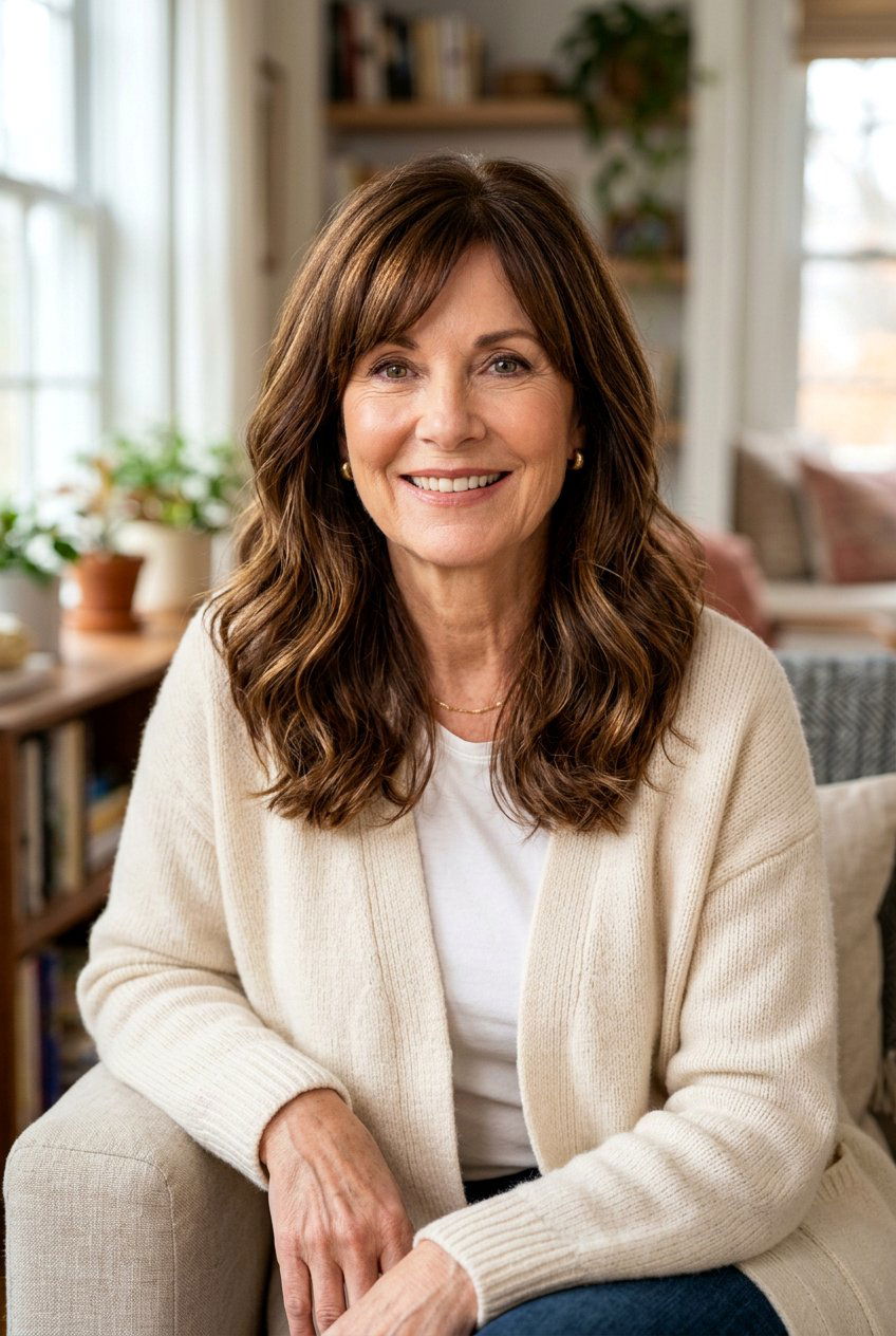 Chocolate Brown With Toffee Lowlights - 20 brunette refresh for older women - 20 brunette refresh for older women