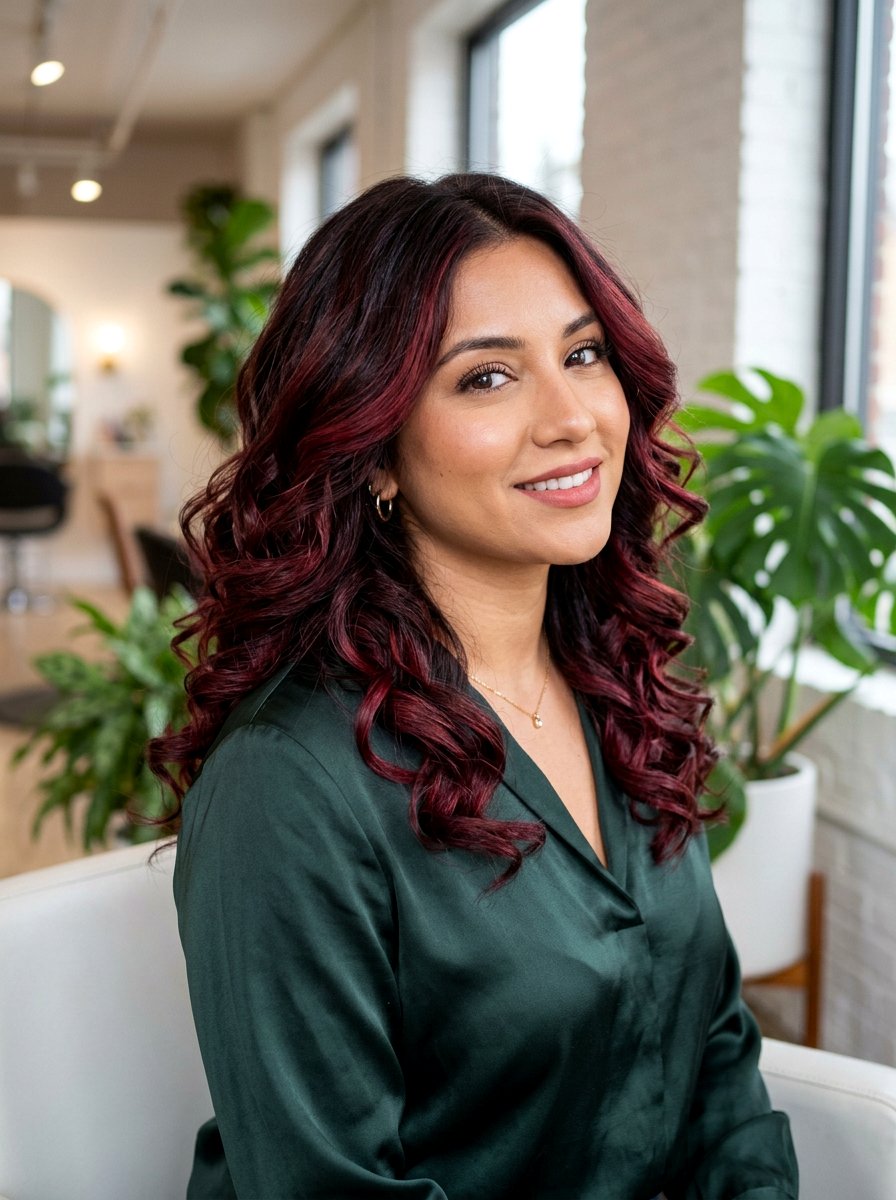 Chocolate Cherry Brunette Balayage - 20 classy brunette balayage ideas - 20 classy brunette balayage ideas