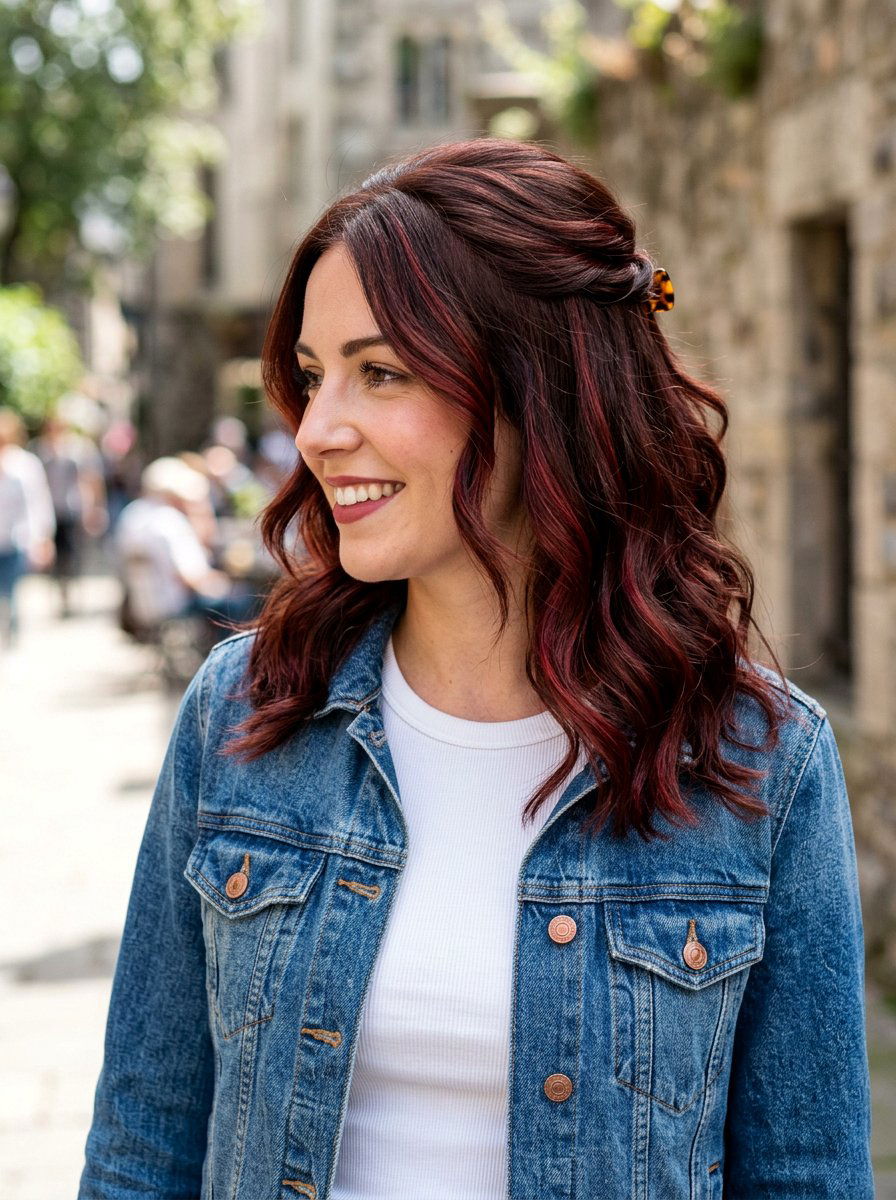 Chocolate Cherry Hair Color - 20 wine brunette hair color - 20 wine brunette hair color