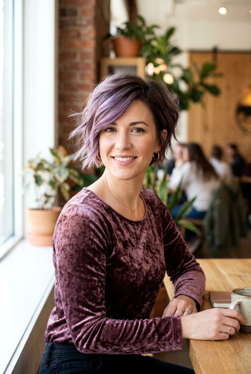 20 Flattering Brunette Balayage for Pixie Bob Hairstyles