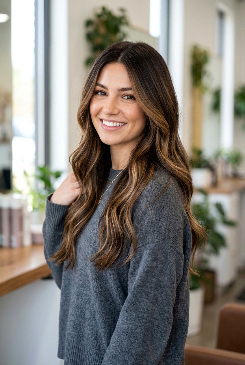 Chocolate Root Brunette with Balayage - 20 dark roast brunette hair - 20 dark roast brunette hair