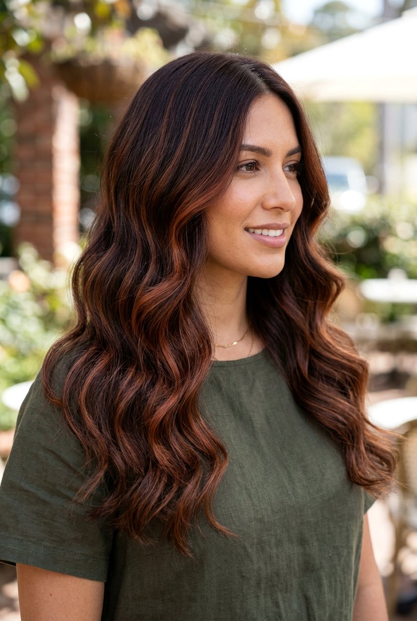 Chocolate auburn balayage - 20 deep auburn hair color - 20 deep auburn hair color