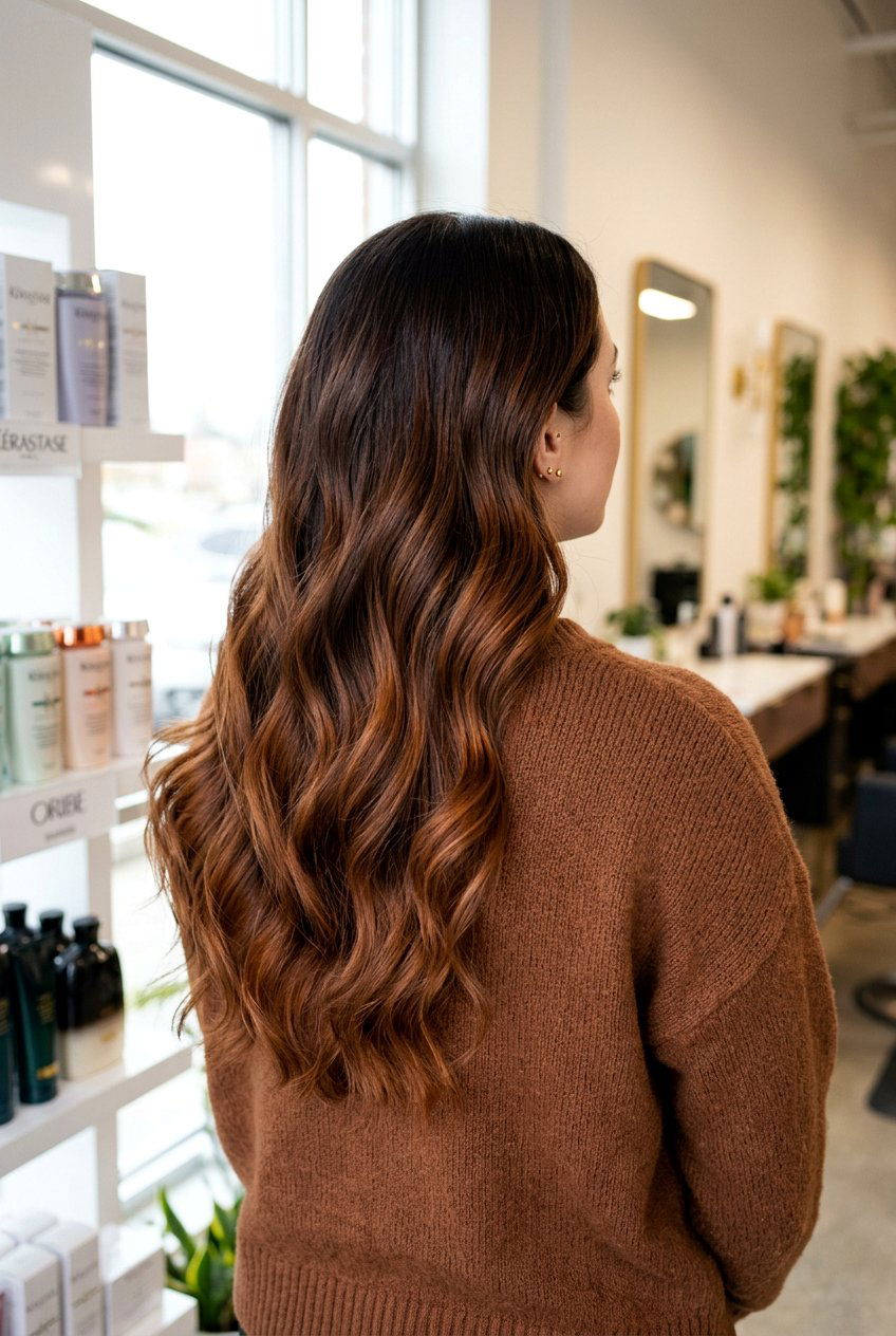 Chocolate to Chestnut Color Melt - 20 color melt hair ideas - 20 color melt hair ideas