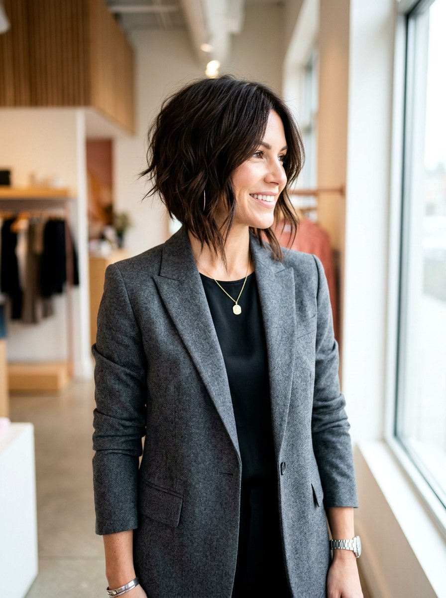 Choppy A Line Bob - 20 short haircut with choppy layers - 20 short haircut with choppy layers