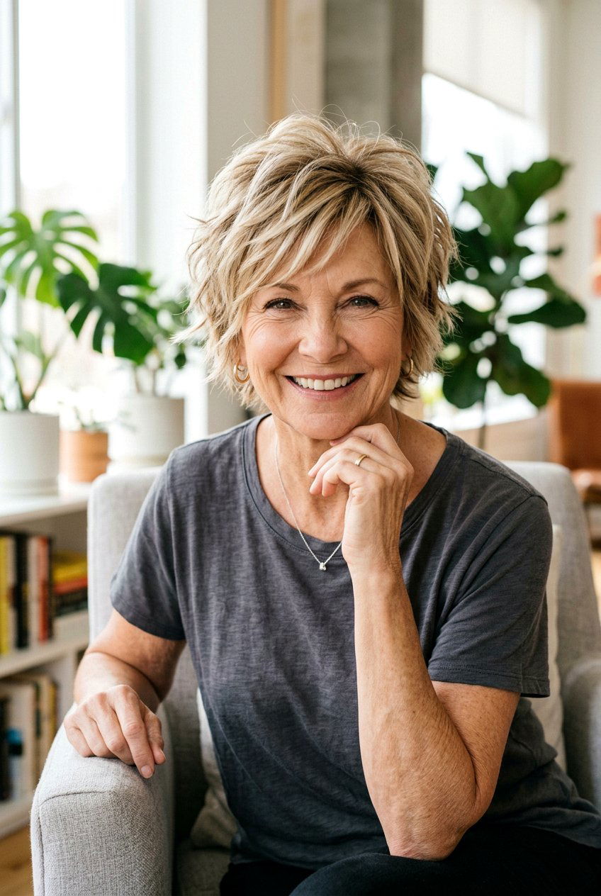 Choppy Bixie Haircut With Texture - 20 bixie haircut for older women - 20 bixie haircut for older women