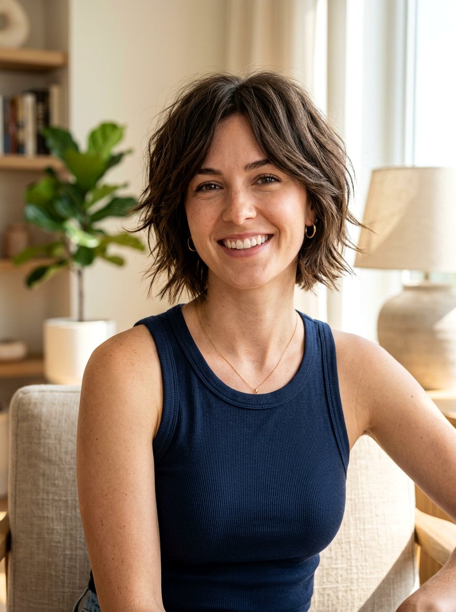 Choppy Bob Haircut - 20 flattering haircut for triangle face women - 20 flattering haircut for triangle face women