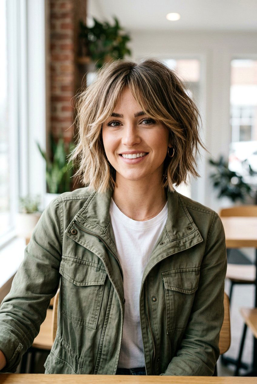 Choppy Bob With Curtain Bangs - 20 curtain bangs with bob for mature women - 20 curtain bangs with bob for mature women