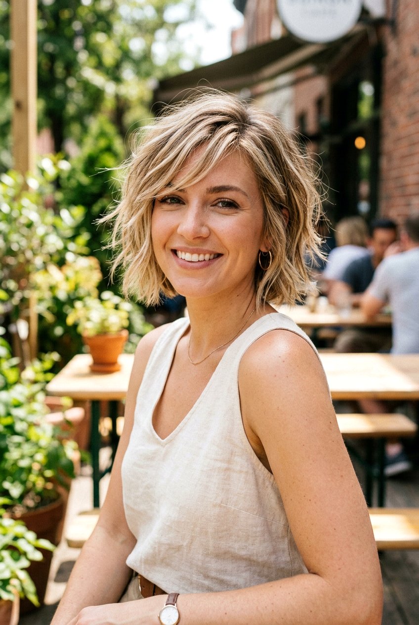 Choppy Bob With Highlights - 20 modern bob haircut with movement - 20 modern bob haircut with movement