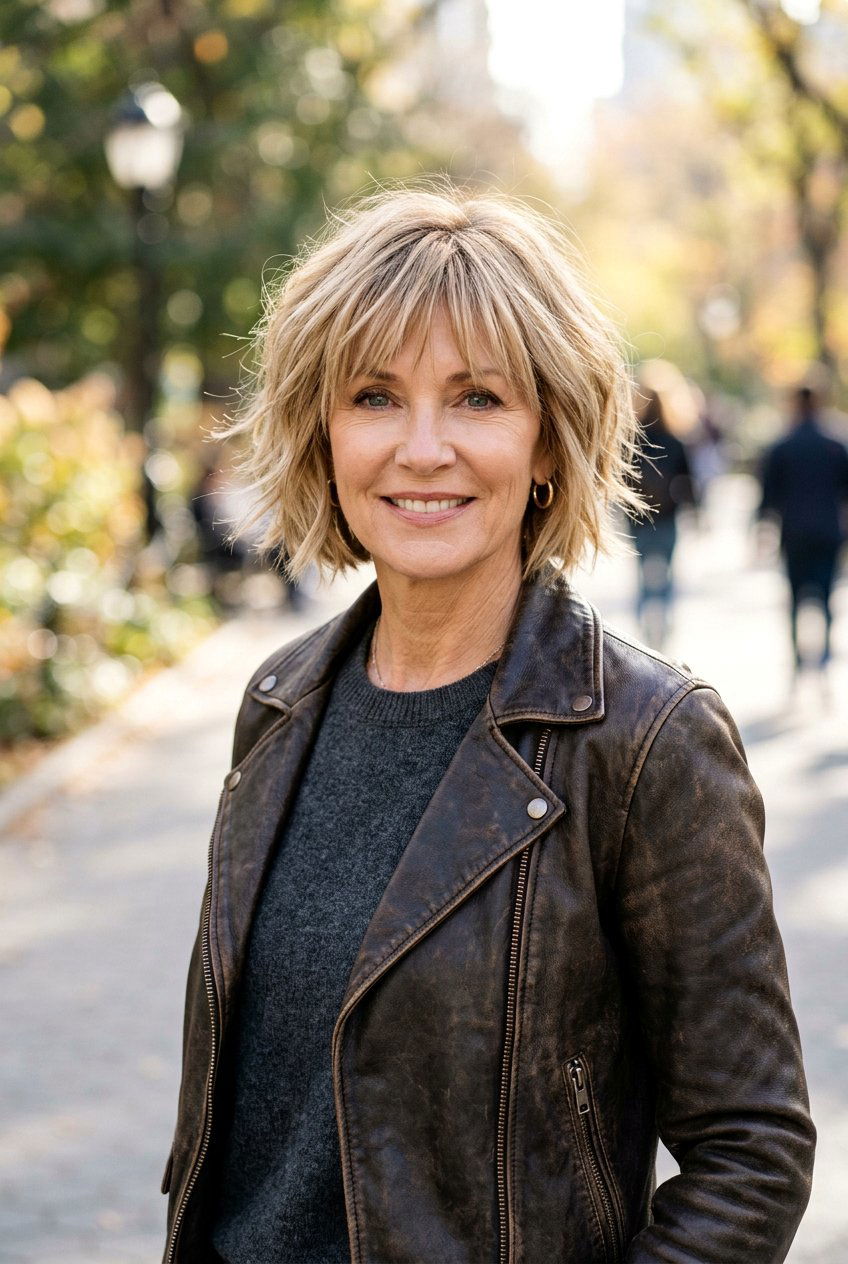 Choppy Bob With Soft Bangs - 20 bob haircut with soft fringe for older women - 20 bob haircut with soft fringe for older women