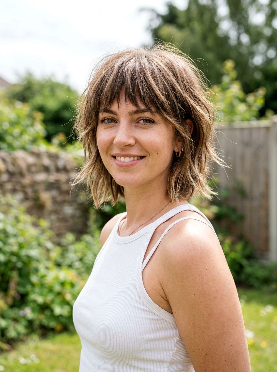 Choppy Bob With Textured Fringe - 20 haircut to fix heavy bangs - 20 haircut to fix heavy bangs