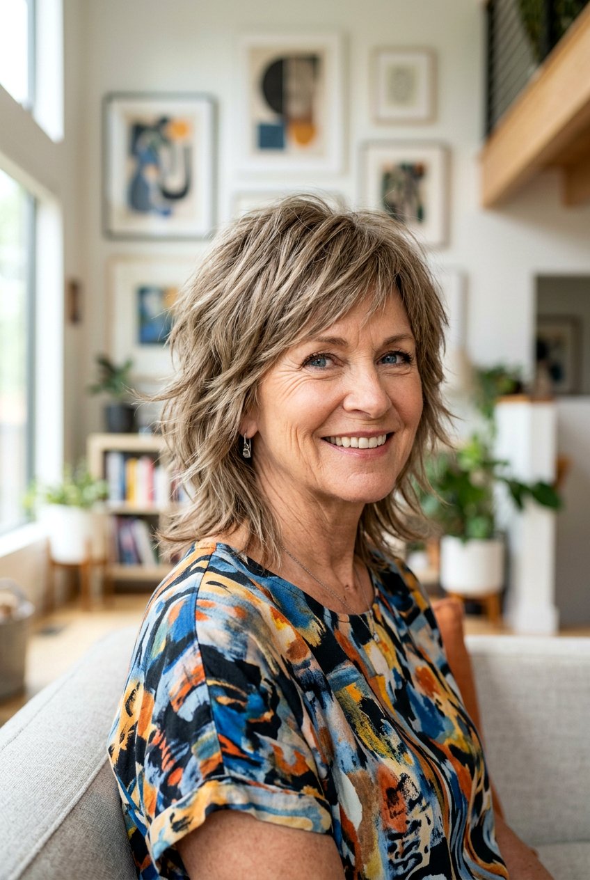 Choppy Feathered Shag - 20 feathered shag for mature women - 20 feathered shag for mature women