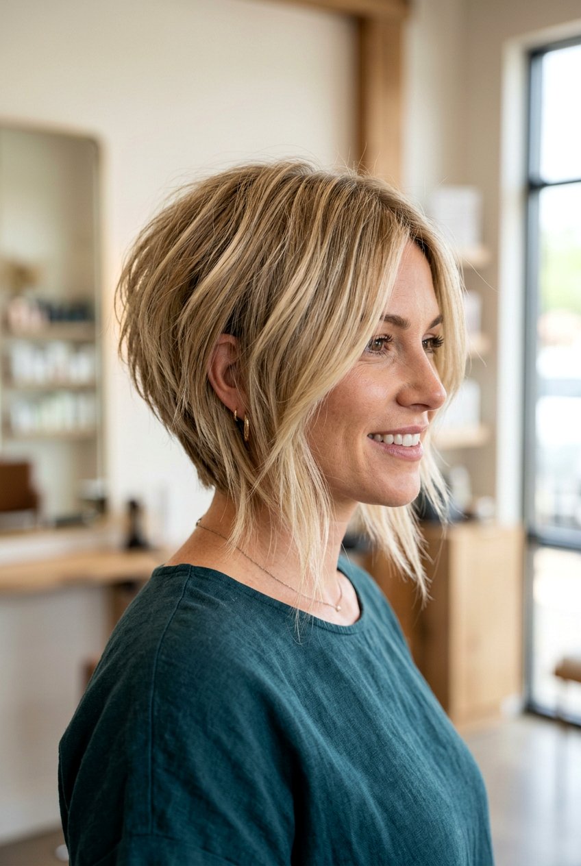 Choppy Inverted Bob - 20 choppy layered haircut - 20 choppy layered haircut