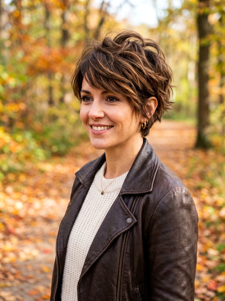 Choppy Layered Bixie With Volume - 20 layered bixie with movement - 20 layered bixie with movement