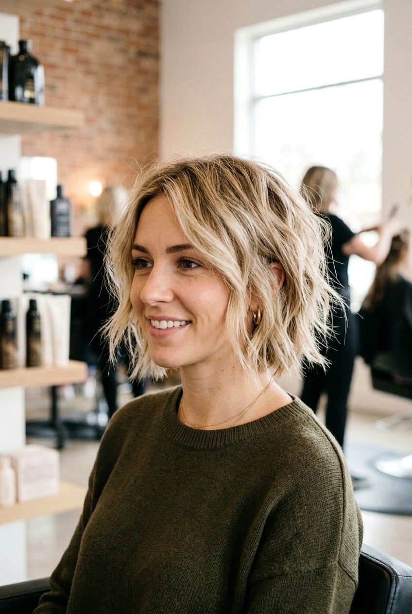 Choppy Layered Bob - 20 layered hairstyles for women over 50 - 20 layered hairstyles for women over 50