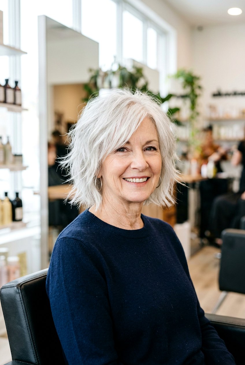 Choppy Layered Bob - 20 no fuss haircuts for older women - 20 no fuss haircuts for older women