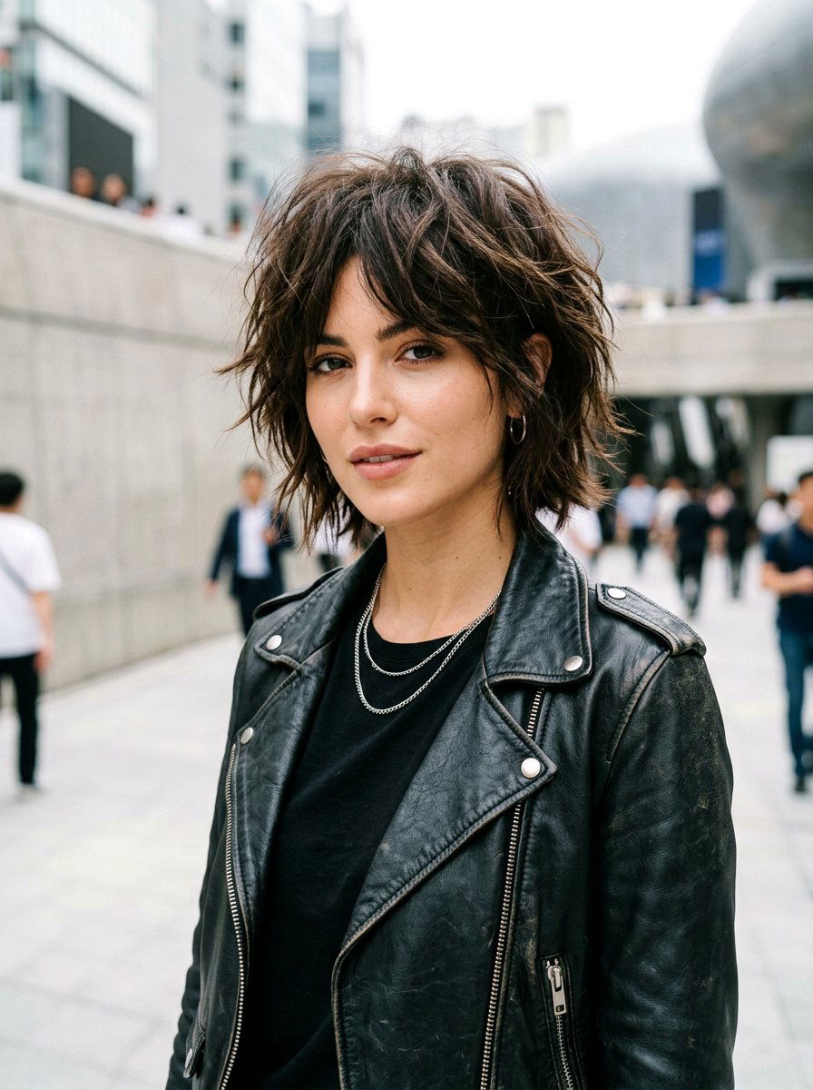 Choppy Layered Chin Length Bob - 20 layered chin length bob with volume - 20 layered chin length bob with volume