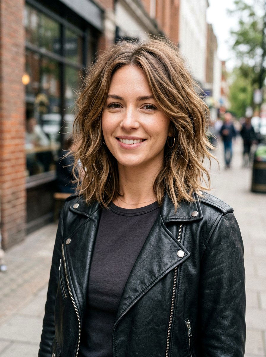 Choppy Layered Lob - 20 elegant shoulder length haircut with layers - 20 elegant shoulder length haircut with layers