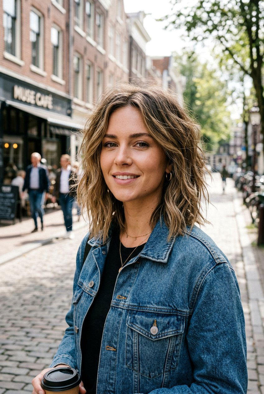 Choppy Layered Long Bob With Piecey Ends - 20 layered long bob for women - 20 layered long bob for women