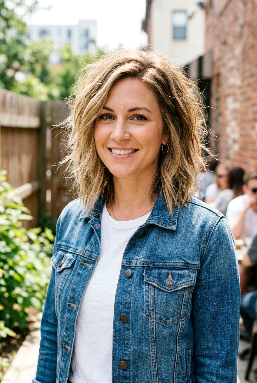 Choppy Layered Mom Lob - 20 mom lob haircut with layers - 20 mom lob haircut with layers