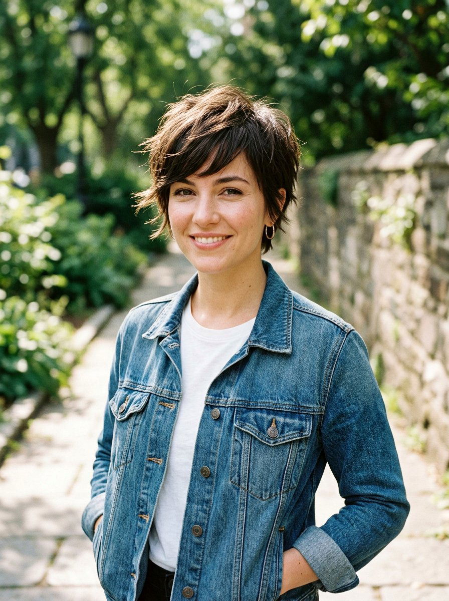 Choppy Layered Pixie With Side Fringe - 20 layered pixie with side fringe - 20 layered pixie with side fringe