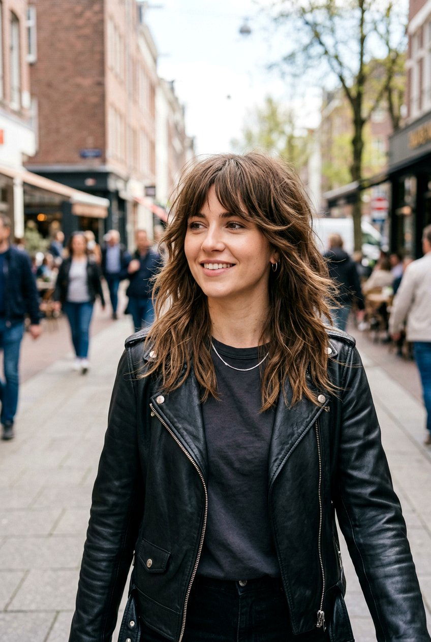 Choppy Layered Shag With Bottleneck Bangs - 20 shag haircut with bottleneck bangs - 20 shag haircut with bottleneck bangs