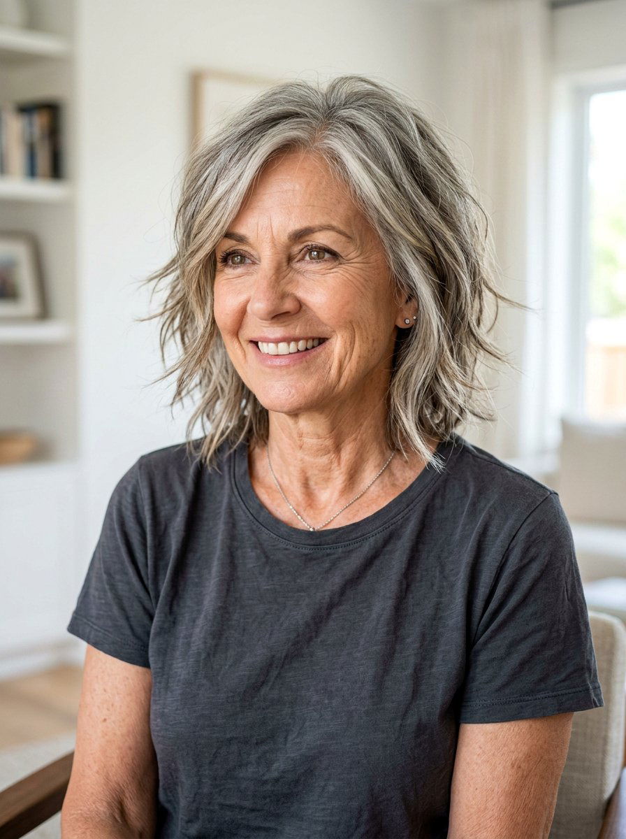 Choppy Layered Shoulder Length Cut - 20 older women shoulder length layer ideas - 20 older women shoulder length layer ideas