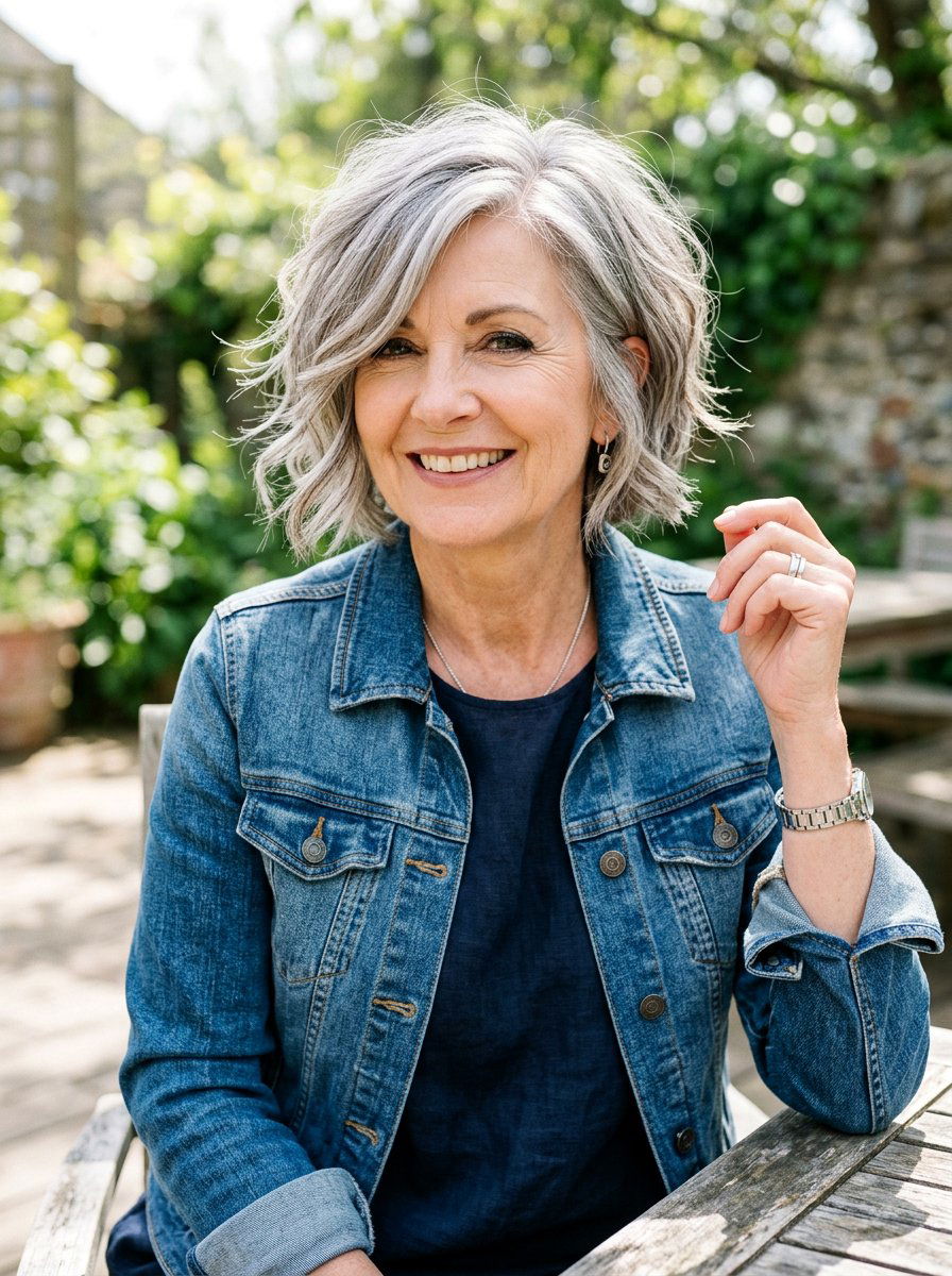 Choppy Layered Side Parted Bob - 20 side parted bob for older women - 20 side parted bob for older women