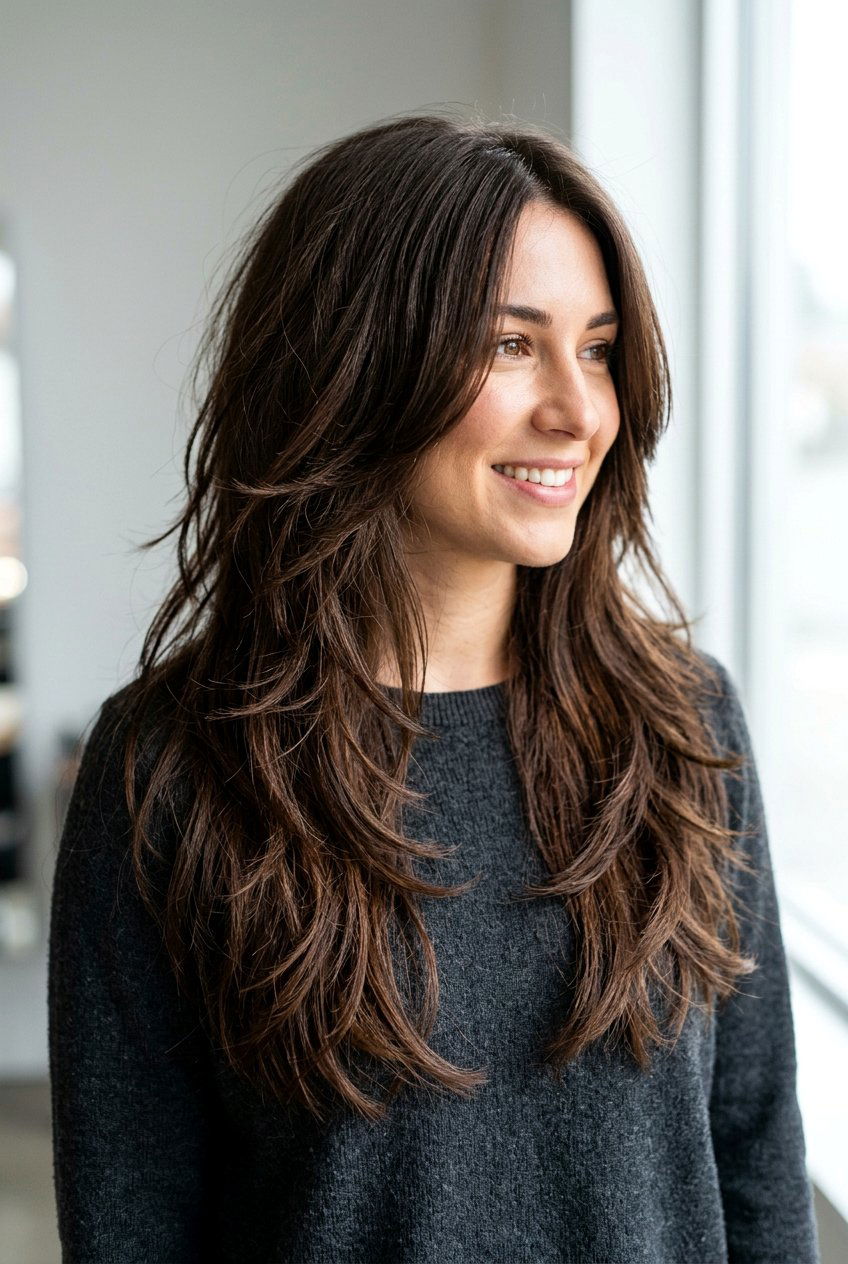 Choppy Layers For Long Thick Hair - 20 long haircuts with face framing layers - 20 long haircuts with face framing layers