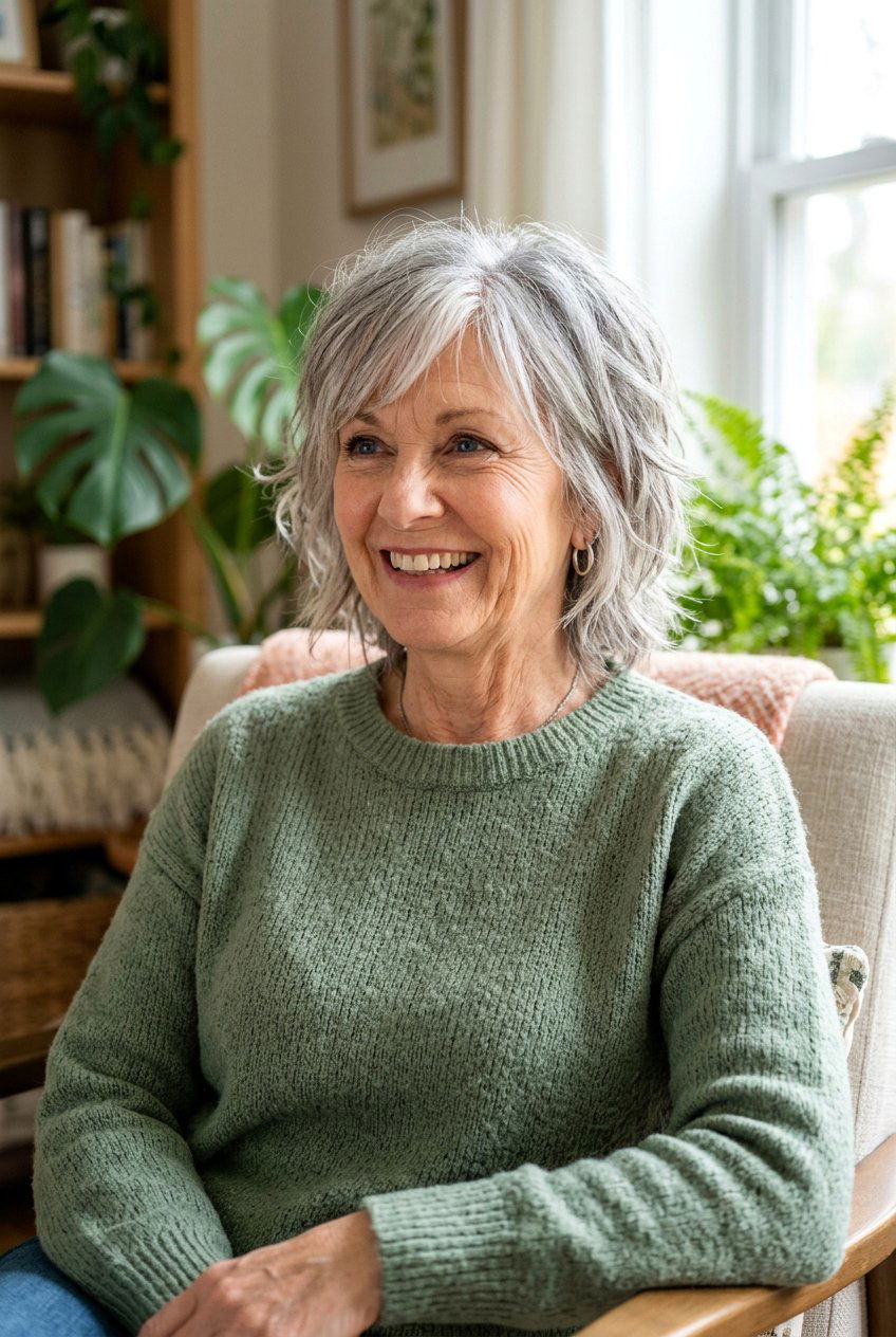 Choppy Layers Medium Cut - 20 medium haircut for women over 70 - 20 medium haircut for women over 70