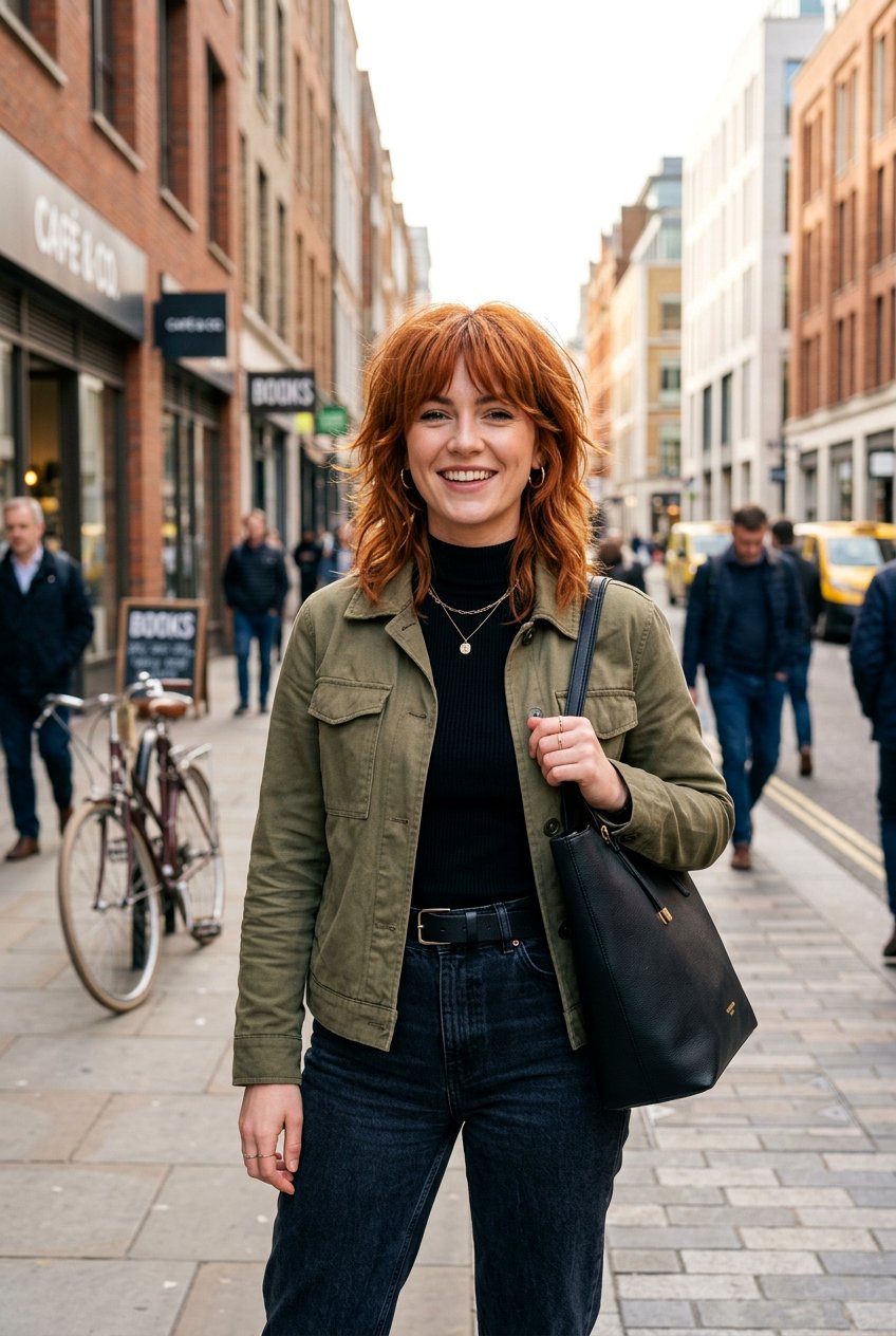 Choppy Medium Haircut With Bottleneck Bangs - 20 bottleneck bangs for medium hair women - 20 bottleneck bangs for medium hair women