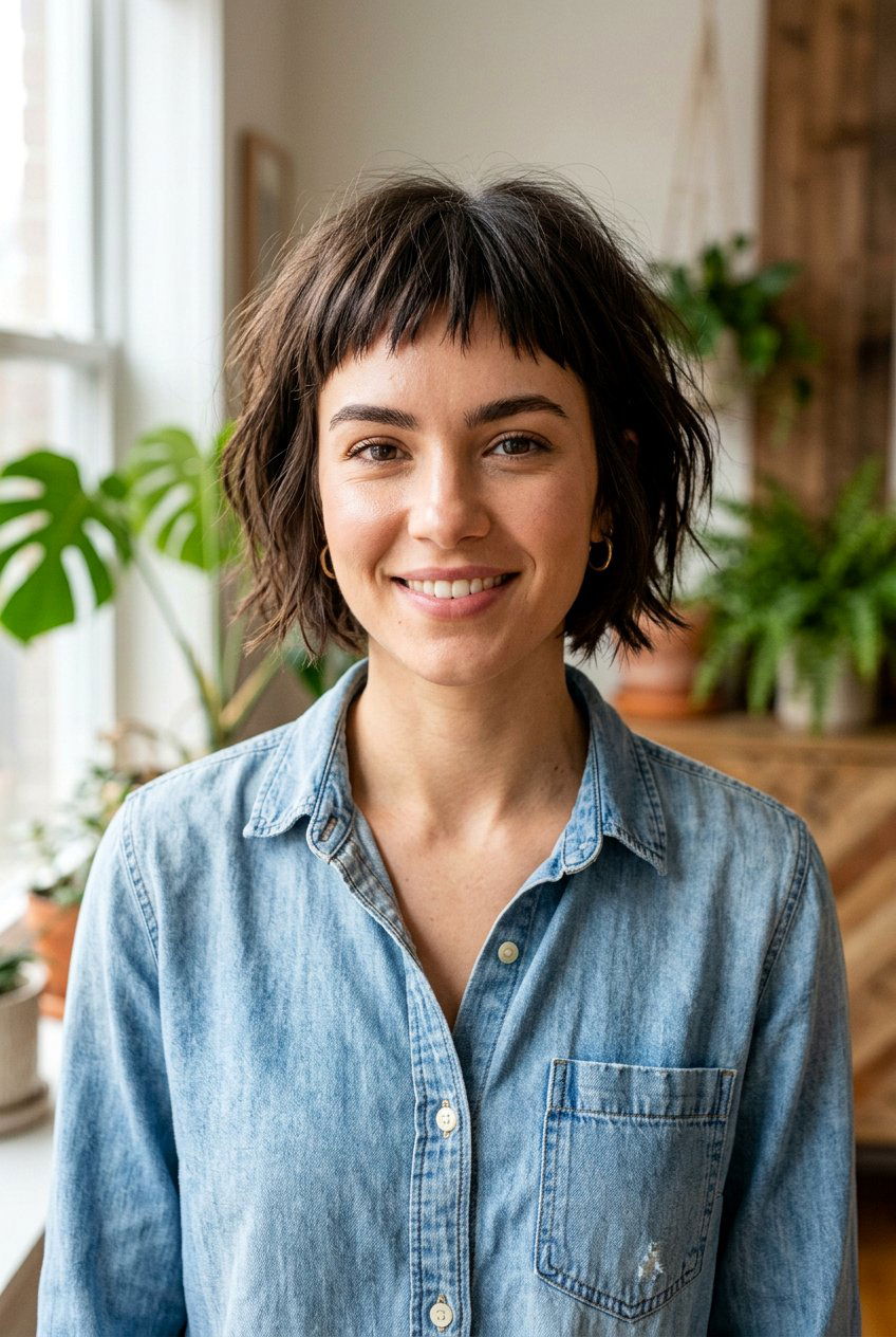 Choppy Micro Bangs Bob - 20 micro bangs bob haircut - 20 micro bangs bob haircut