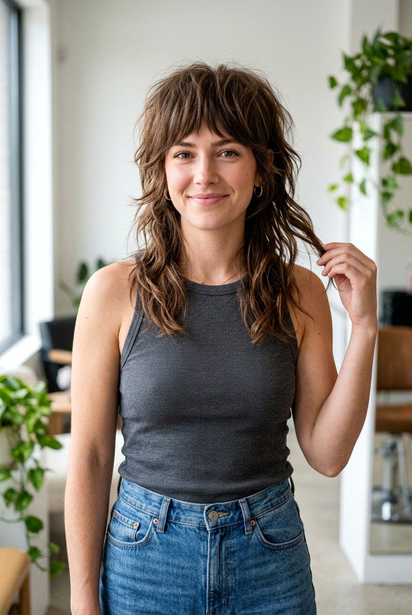 Choppy Mullet Haircut With Bangs And Layers - 20 choppy mullet haircut women - 20 choppy mullet haircut women