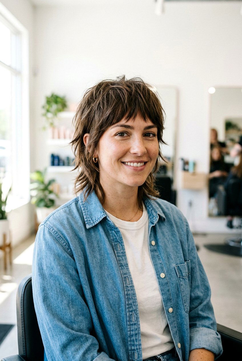 Choppy Mullet Haircut With Face Framing - 20 choppy mullet haircut women - 20 choppy mullet haircut women