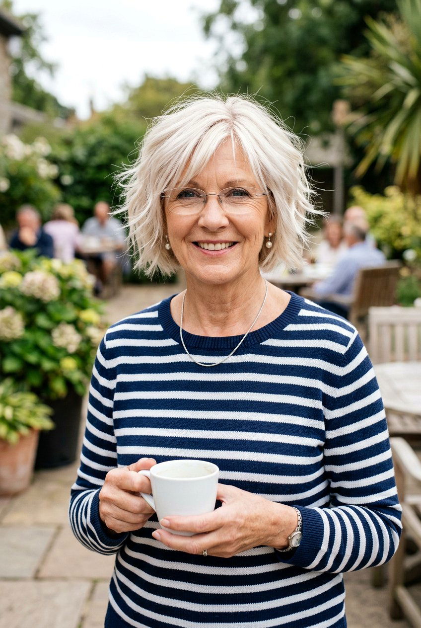 Choppy Pearl Blonde Bob - 20 pearl blonde for women over 60 - 20 pearl blonde for women over 60