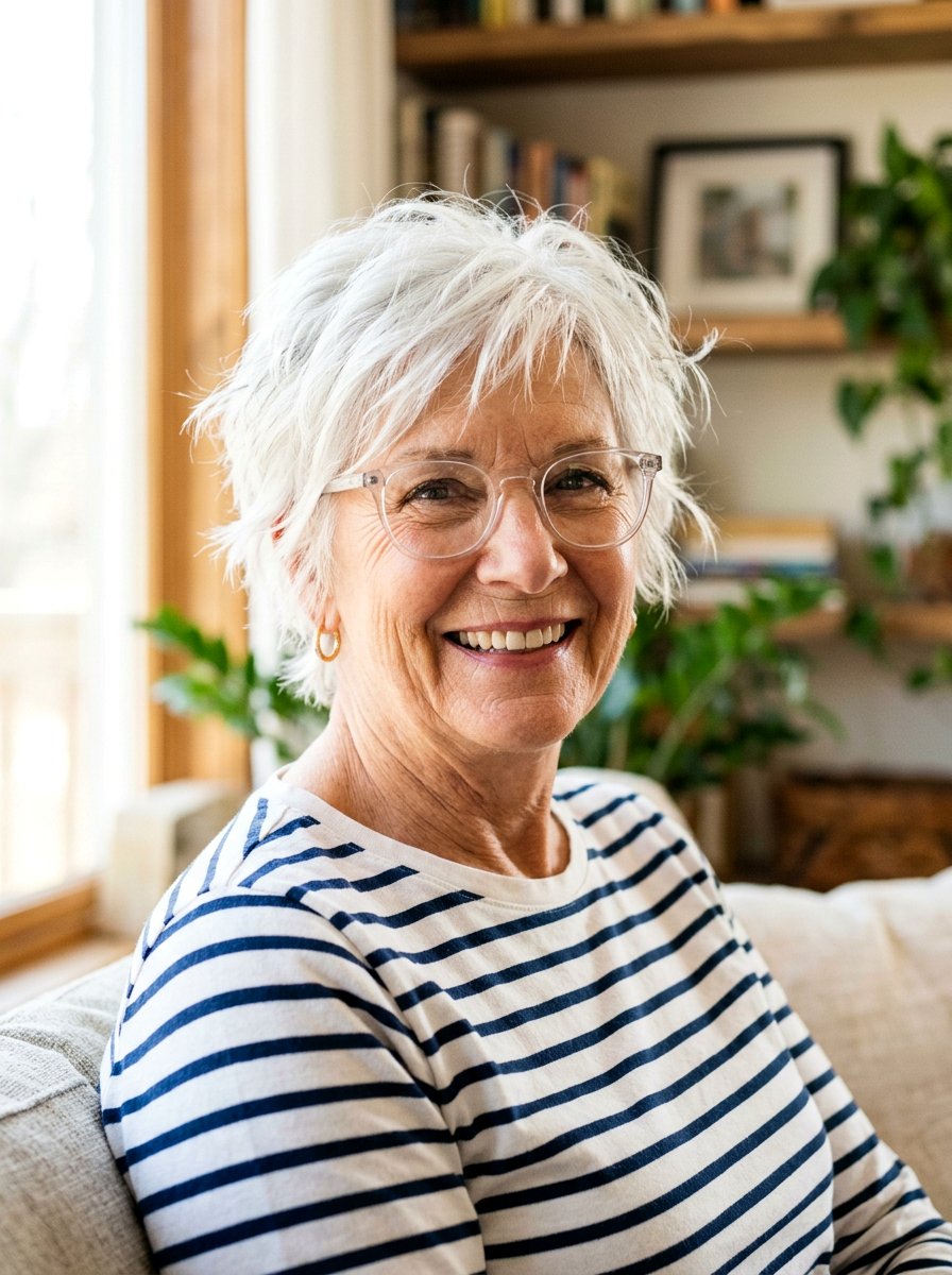 Choppy Pixie Cut - 20 pixie cut for women over 70 with glasses - 20 pixie cut for women over 70 with glasses