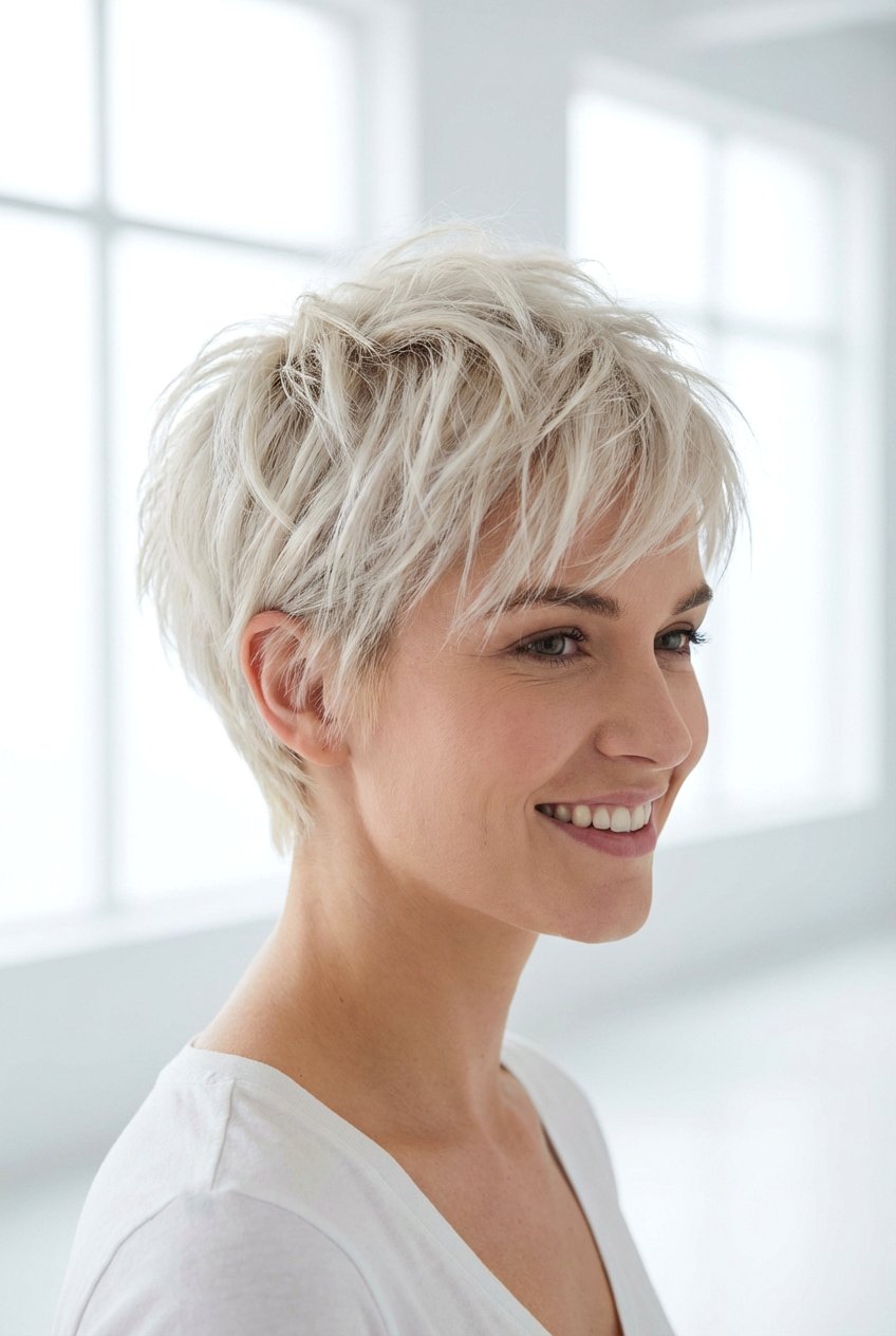 Choppy Pixie Cut - 20 haircuts for round faces - 20 haircuts for round faces