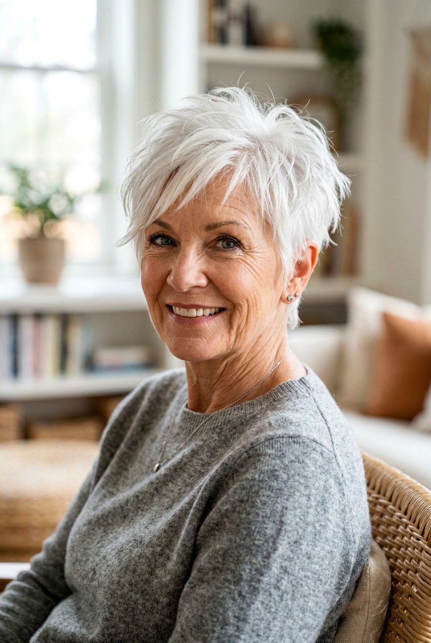 Choppy Pixie Cut - 20 pixie cuts for older women - 20 pixie cuts for older women